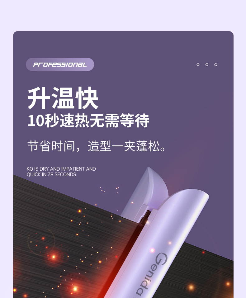 Cross-border Ceramic Ionic Hair Straightener and Curler 2-in-1 Straightening Iron Portable Multifunctional Hair Styling Tool