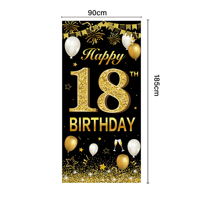 Amazon oro negro cumpleaños fiesta decoración banner feliz cumpleaños diseño de fondo póster