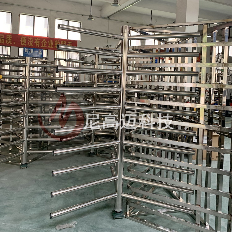 银行车站排队单向旋转通道闸立柱式护栏旋转门广场景区半高十字闸