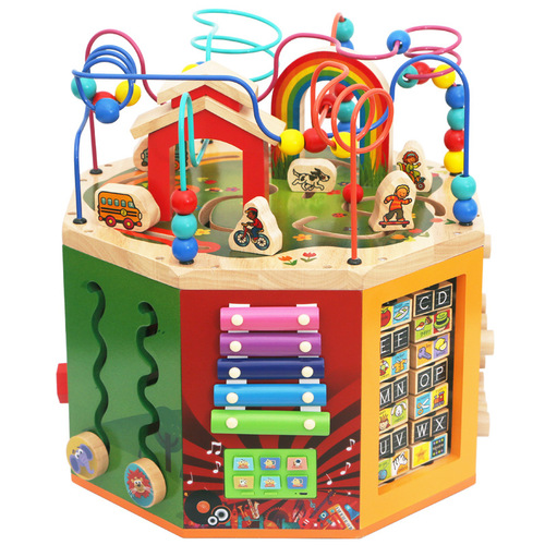 SF Children's Gifts Multifunctional Early Education Beads Treasure Box String Beads 3 Educational Intelligence Building Block Toys for 1-Year-Old Baby