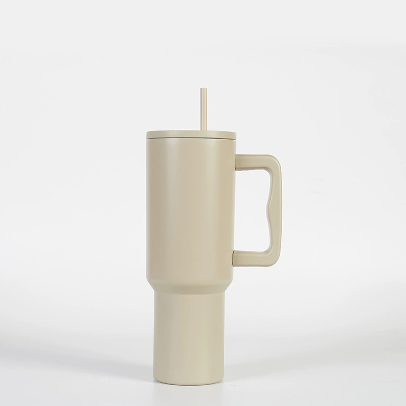 Вакуумный термостакан 40 oz AISI 304 нержавеющая сталь с ручкой и стеклянной вставкой, герметичный