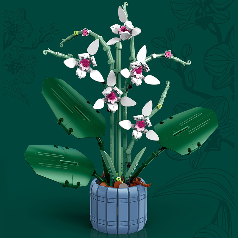 Creative Children's Assembled Flower bouquet Assembled building blocks puzzle building blocks roses potted eternal flowers holiday gifts