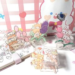 可愛鬱金香綿羊mikko聯名化妝刷筒筆筒收納亞克力桌面文具收納筒