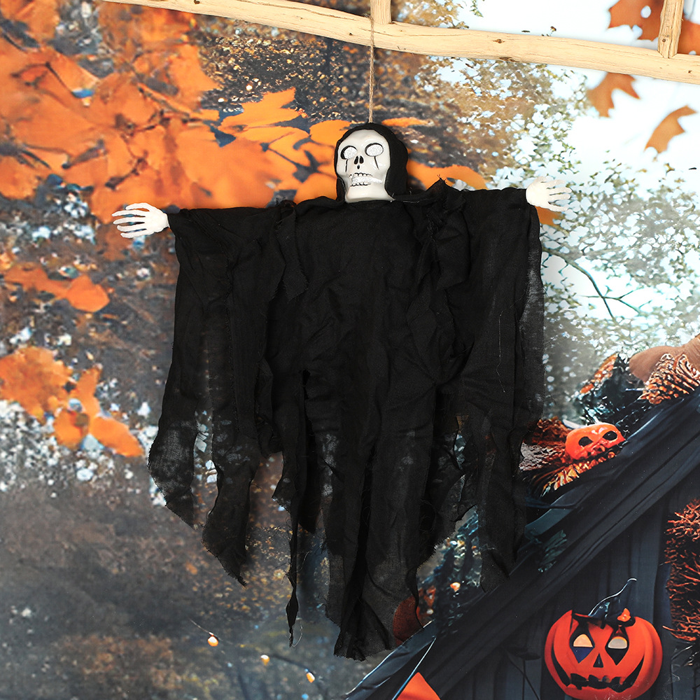 Halloween transfronterizo, fantasmas colgantes, resplandor, sonido eléctrico, dioses de la muerte, adornos de calavera, bares de casas embrujadas, accesorios de decoración de fiestas