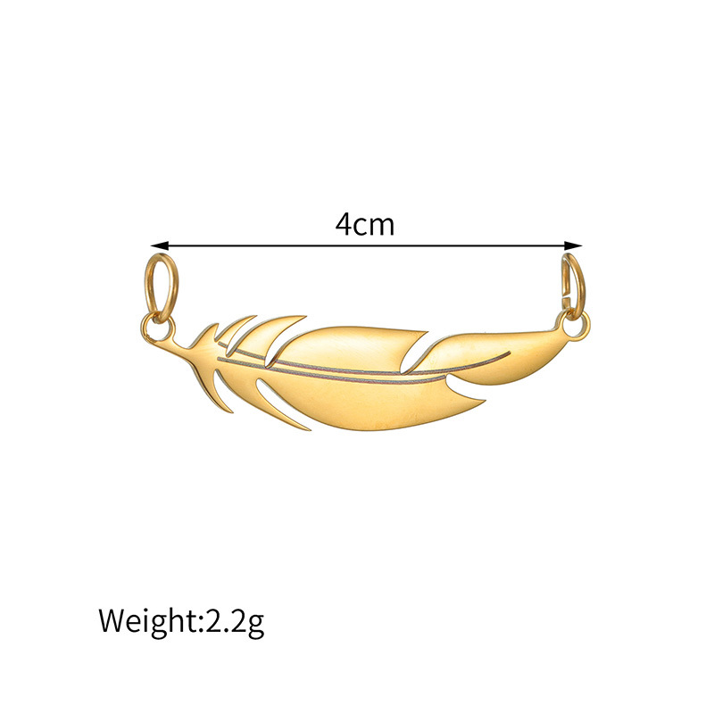 Feather Pattern Retro, Classic Style Style 1 Piece 4cm 304 Stainless Steel Pendant