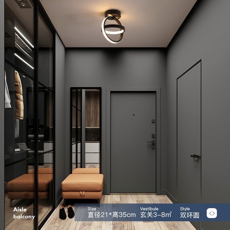 Lámpara de pasillo exclusiva transfronteriza lámpara de balcón LED moderno minimalista nórdico creativo personalizado guardarropa sala de estar lámpara de entrada