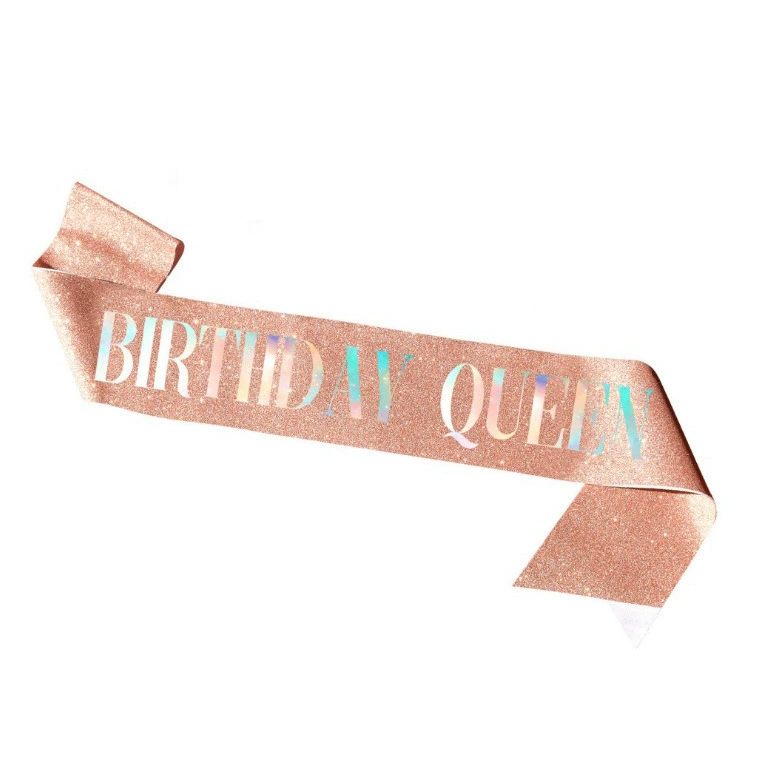 Диадема-ободок набор с кристаллами и лентой "Birthday Queen", комфортная подарочная принадлежность