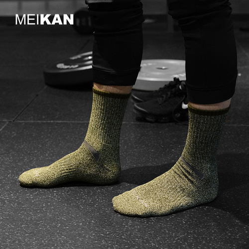MEIKAN elite outdoor hiking merino wool sports socks men's mid-length quick-drying wear-resistant running basketball socks