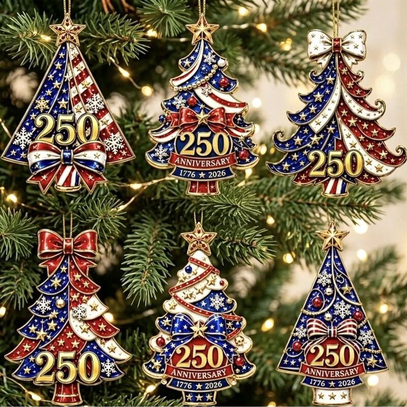 American 250th Anniversary Pendant Christmas Tree Acrylic Decorative Hanging Tag Holiday Gift American 250th Anniversary Pendant Christmas Tree Acrylic Decorative Hanging Tag Holiday Gift