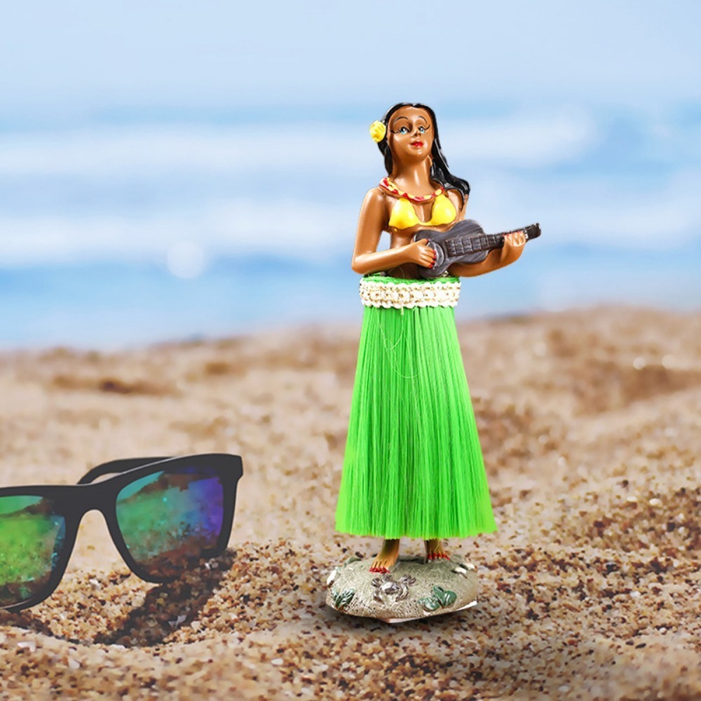 Smart African Guitas in Hand Dancing Girl Hula Girl Ornaments Crafts Car Ornaments