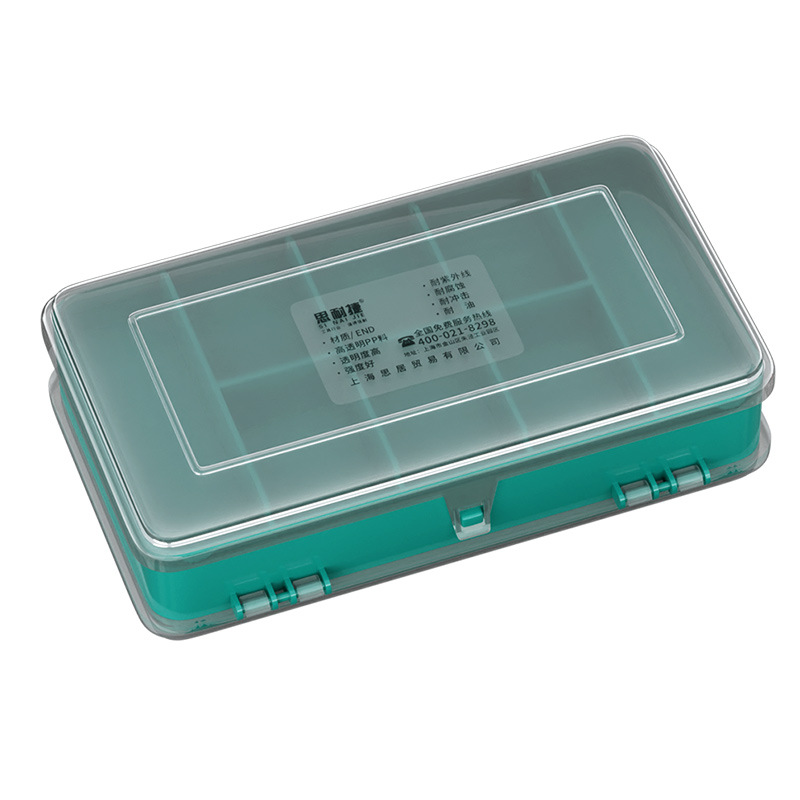 1213 piezas transparentes caja de almacenamiento de caja de reparación de telecomunicaciones portátil doble-Flip elemento de doble cara caja de 13 celosía fija