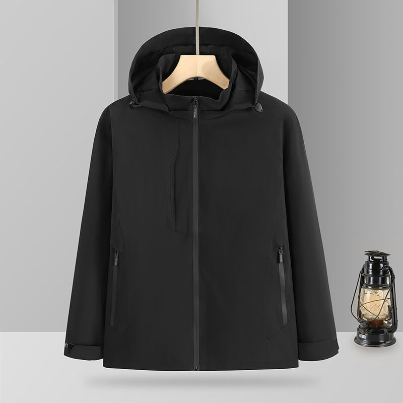 Chaqueta de alpinismo al aire libre para hombres y mujeres impermeable a prueba de viento Ropa de grupo de primavera y otoño Logotipo impreso Chaqueta de cáscara suave personalizada para todo el partido