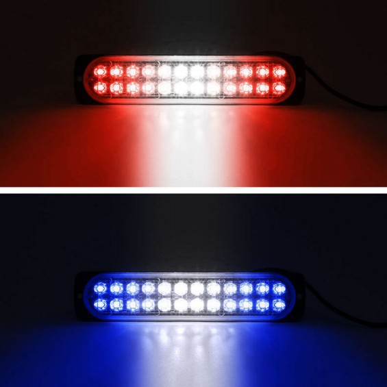 Dual fila 24 lámparas de advertencia de camión 24LED estallar lámparas laterales ultra delgadas