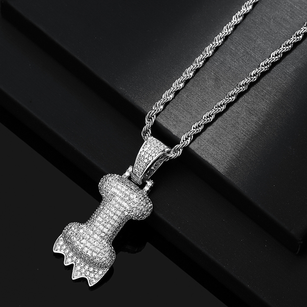 Cross-border hip hop burbuja colgante 26 letras nombre personalizado nicho accesorios de personalidad de zircon para hombres