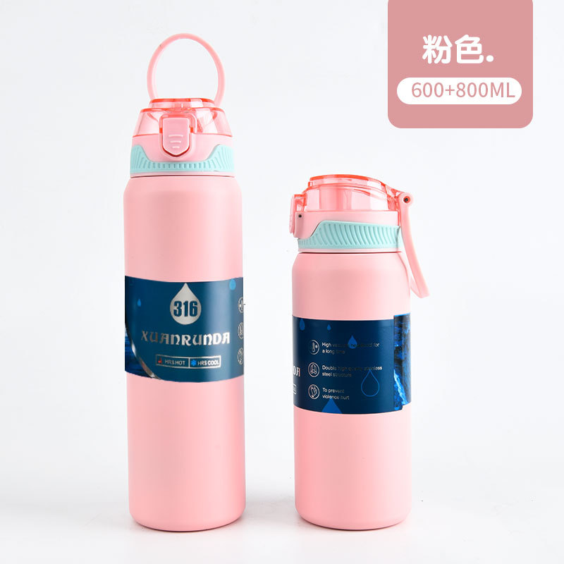Botella portátil deportiva de acero inoxidable 316 de alta calidad, hervidor de gran capacidad, taza de aspecto elegante, vaso de agua aislado para el hogar._voghion.com
