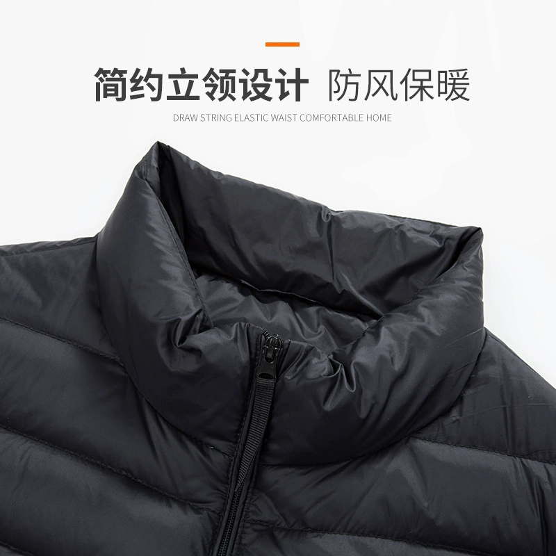 Demi-season fashionable velvet short down jacket with zipper, universal vest for leisure, duck down