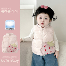女童轻薄羽绒马甲儿童2025冬季新生儿洋气宝宝背心秋冬款外穿5608