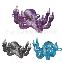 跨境亚马逊Anger octopus 愤怒章鱼创意装饰雕塑树脂工艺品摆件