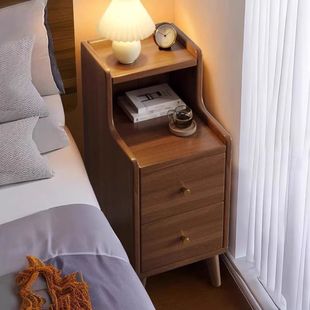 Bedside Table Small Narrow Bedroom Modern Household Small Household Simple Bedside Cabinet Chinese Simple Multi-layer Storage Shelf