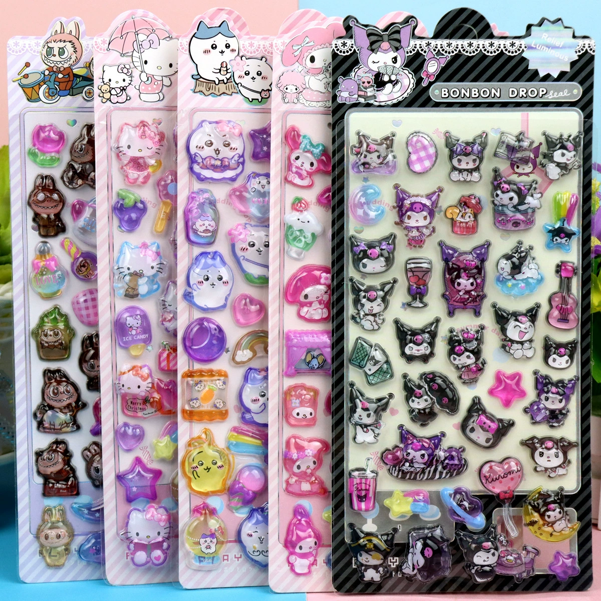 Детский мультфильм Sanrio Cullumika pi bala ji wa karabub 3D трехмерный рельефный кристалл наклейка