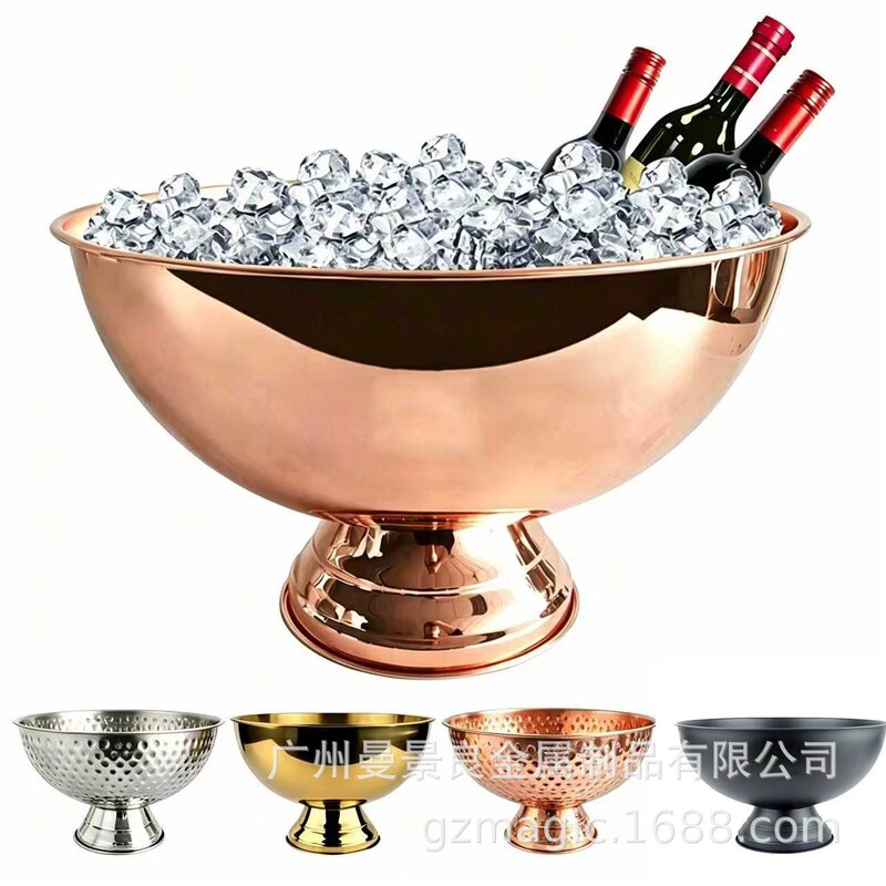Wholesale 304 Stainless Steel Electroplated Champagne Bowl Large Ice Bowl Red Wine Ice Bucket Bar Beer Ice Cooling Ice Cube Bucket Wholesale 304 Stainless Steel Electroplated Champagne Bowl Large Ice Bowl Red Wine Ice Bucket Bar Beer Ice Cooling Ice Cube Bucket