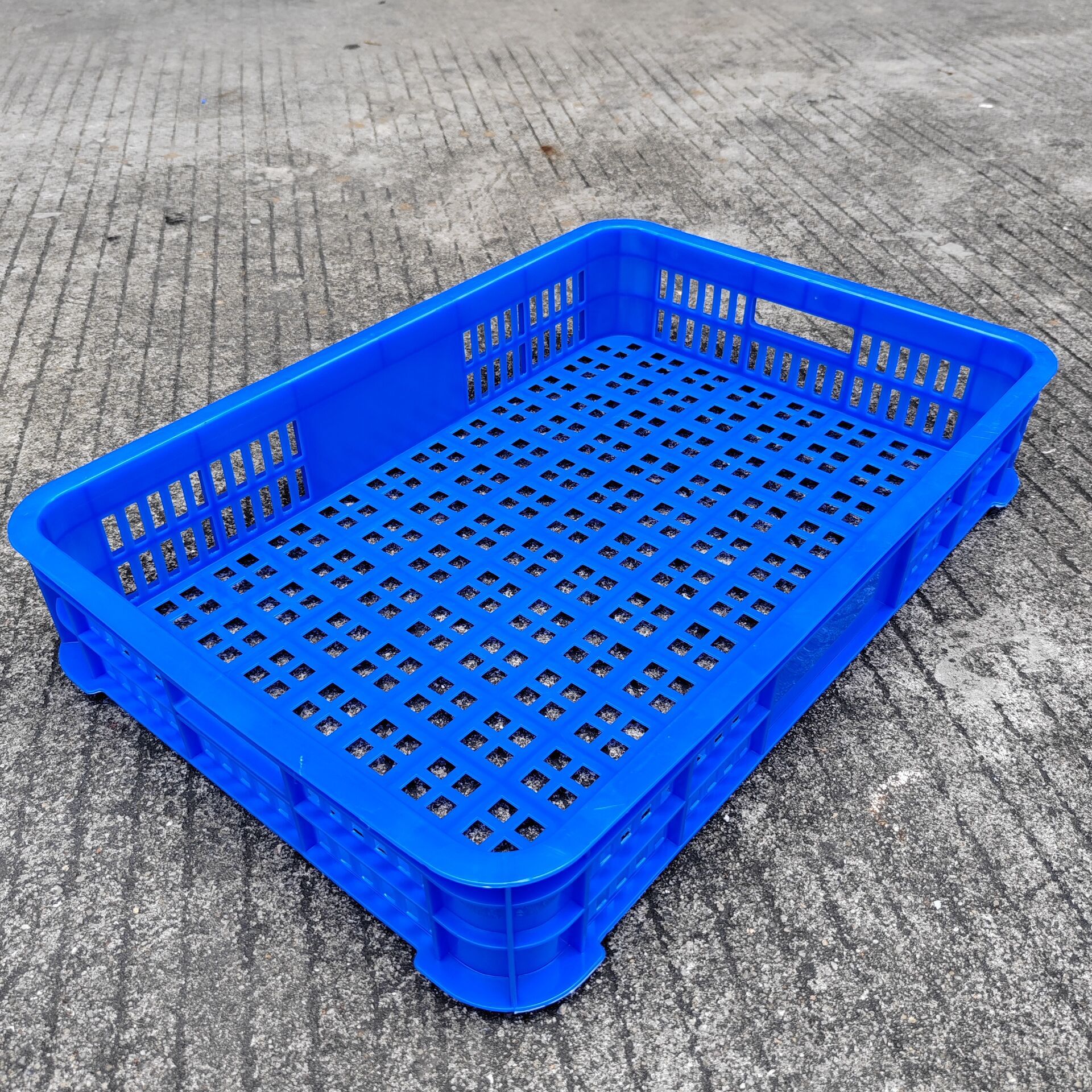 厂家批发 HDPE镂空有孔周转塑料框 沥水可叠加厚塑料周转筐