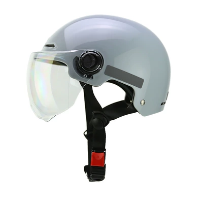and Women, Summer Sun Protection Helmet, Motosiklet kaskı (dəbilqə) - light-gray