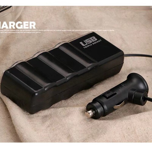 Car one-to-three cigarette lighter, 12V with USB, one-to-three car power distributor, car distributor