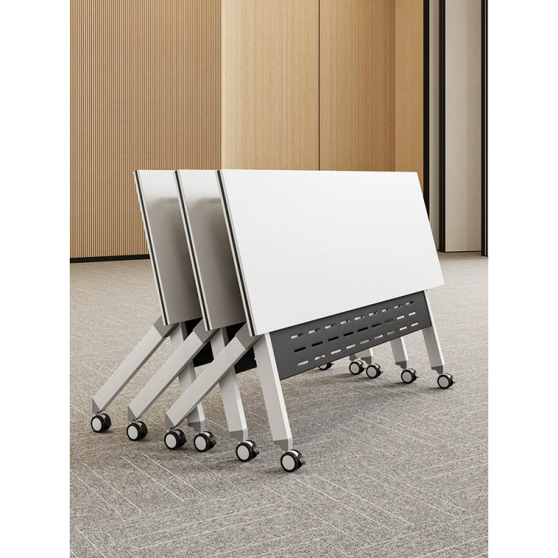 Складной конференц-стол, съемный двойной стол, офисный длинный стол на колесиках, комбинация стола и стула для обучения