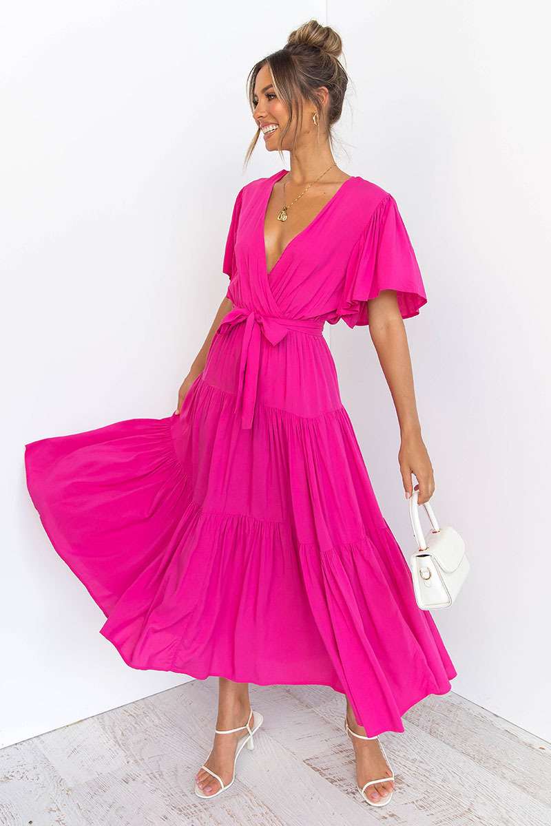 269g Weight Midi Dress Dress Length Type Short Sleeve Sleeve Length Princess Dress Dresses Type Regular Sleeve Sleeve Type Cotton, Polyester Fabric Type Mid Waist Waist Line Holiday, Daily, Selfie Occasion V Neck Neckline Regular Fit Fit Type Solid Color Pattern Summer Season Women's Gender Casual, Elegant, Streetwear Style Wholesale Women's Casual Elegant Streetwear Solid Color Holiday Daily Selfie V Neck Short Sleeve Princess Dress 24
