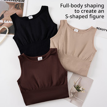 无缝连体塑身衣女收腹提臀紧身塑形塑型内衣身高无袖美体背心