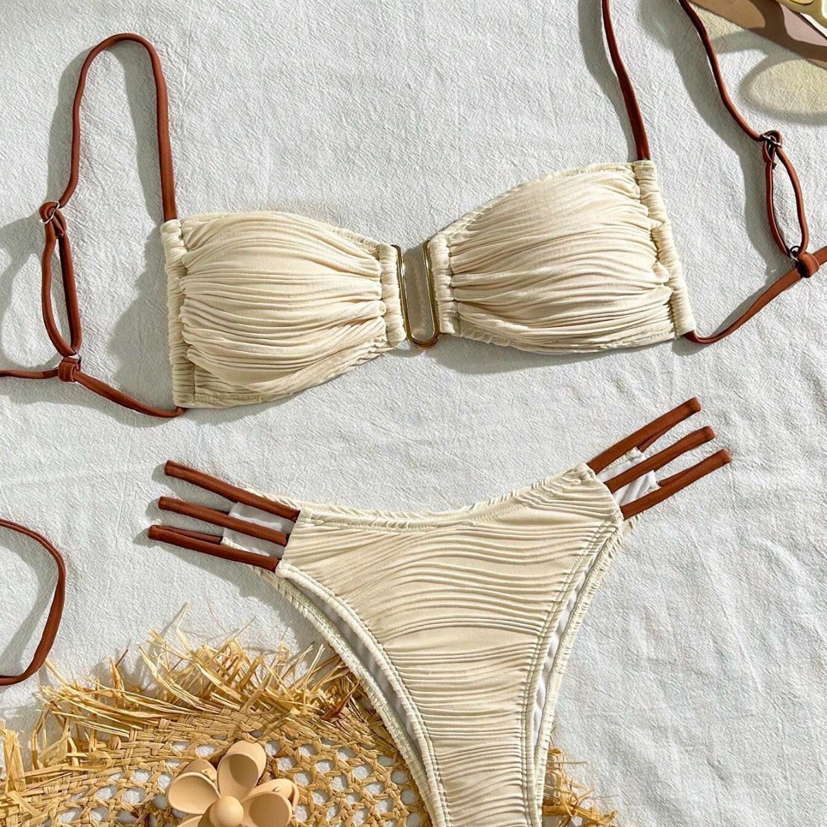 Cross-border European and American bikini swimsuit three-point sexy and comfortable women's swimsuit split foreign trade swimsuit wholesale