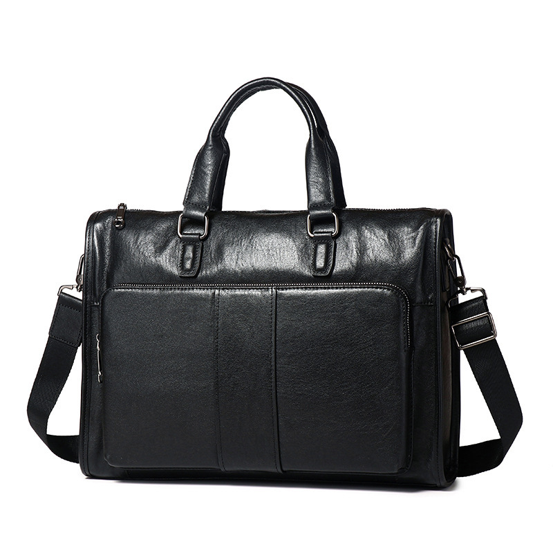 Handbag Men's Genuine Leather Large-Capacity Laptop Bag First-Layer Cowhide Commuter Business Men's Briefcase Fashion