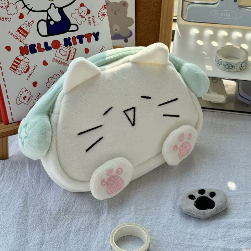 大容量ぬいぐるみハローキティ猫ペンバッグ中学生と高校生のための透明痛バッグポータブル文具収納袋|undefined