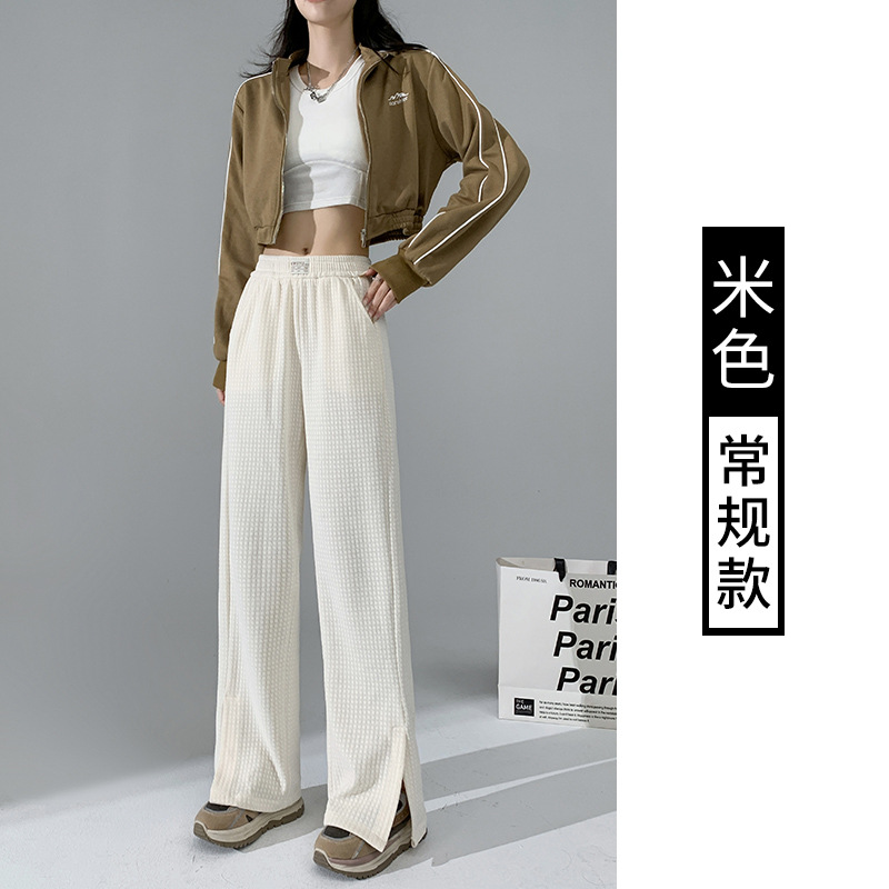 Pantalones casuales para mujer, cintura alta, pierna recta image 9