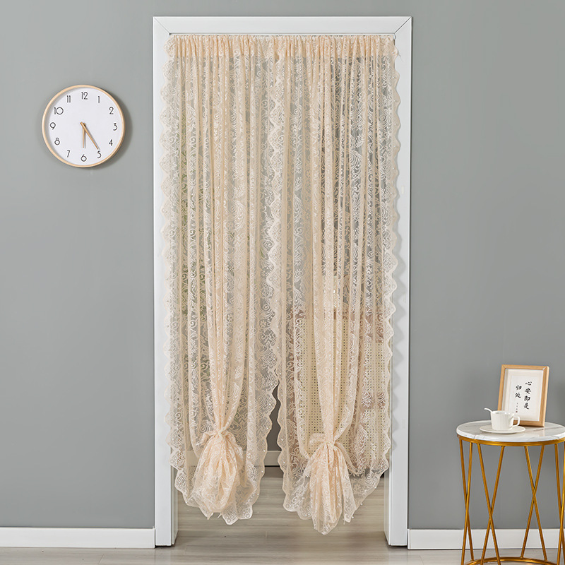 Four Seasons Universal Yarn Door Curtain Punch-free French Anti-mosquito and Fly Lace Door Curtain Home Bedroom Privacy Ventilation Door Curtain