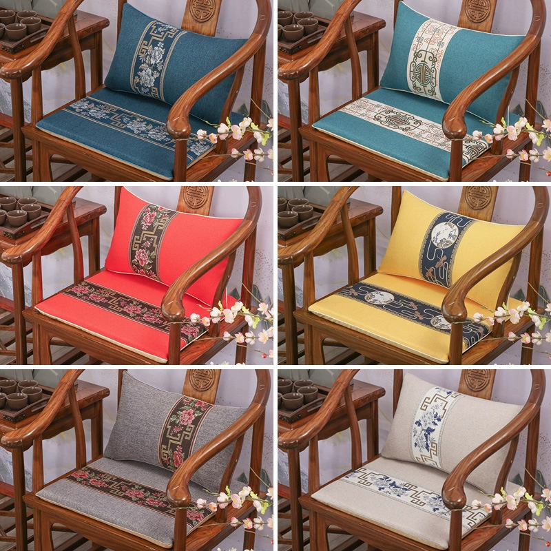 Подушка для дивана из красного дерева Подушка для мебели из массива дерева Новый китайский круглый стул Taishi Китайский стул Деревянный стул Подушка для чайного стула Изготовление на заказ