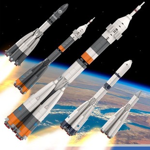 Compatible with Lego domestic building blocks boy toy MOC-34825 R-7 rocket desktop decoration birthday gift