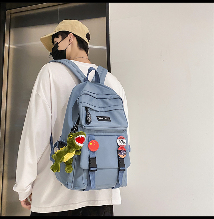 Schoolbag Female Korean Harajuku Ulzzang High School Student Backpack Junior High School Student Large Capacity College Style Ins Backpack display picture 12