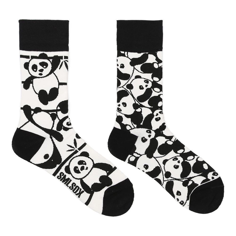 Calcetines AB, calcetines de tubo medio asimétricos y coloridos, calcetines modernos para hombres y mujeres, calcetines de algodón creativos y divertidos con dibujos animados.