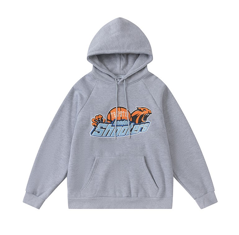 Europa y América Trapstar blue line negro cabeza de tigre toalla bordado más terciopelo con capucha suéter pantalones pantalones casuales