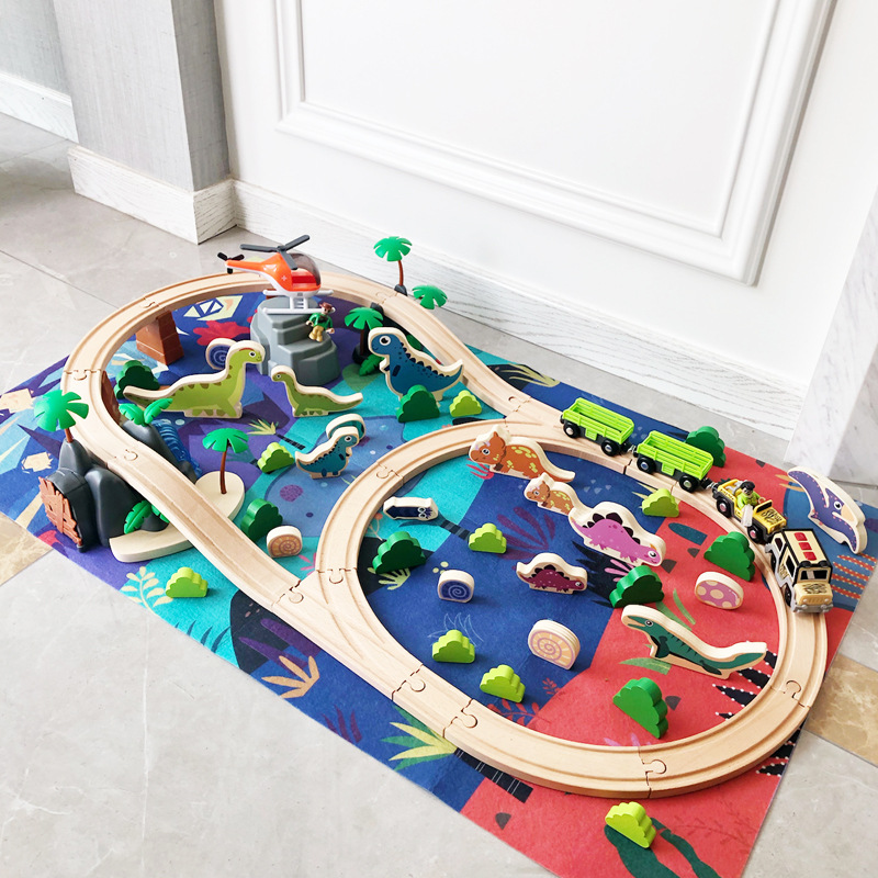 Bloques de construcción educativos de juguetes de trenes para niños de 4 a 6 años, juego de vías de tren para niños y niñas, venta al por mayor transfronteriza.