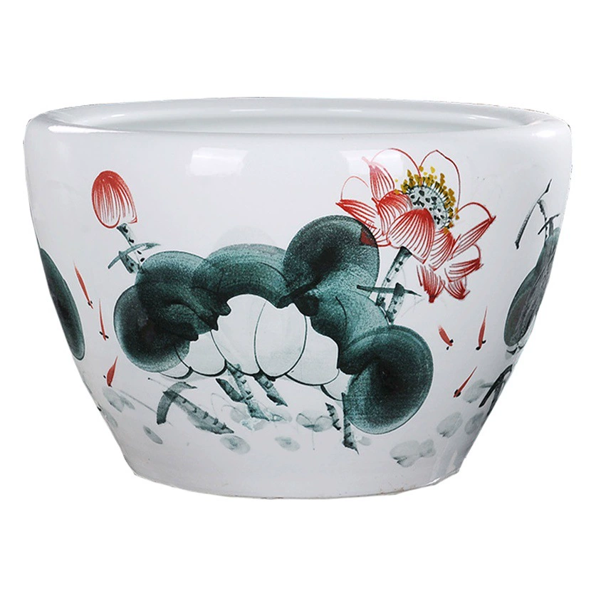 Цзиндэчжэнь керамический Золотой аквариум Лотос спящий Лотос горшок черепаха кои каллиграфия горшок очень большой резервуар для воды Двор Гостиная