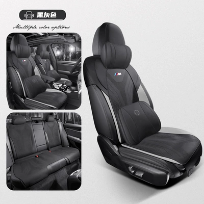 cushion breathable perforated summer suede: Modelə uyğun (Original) oturacaq örtükləri - black-and-gray-memory-foam-version-bmw-x3-special-five-seats