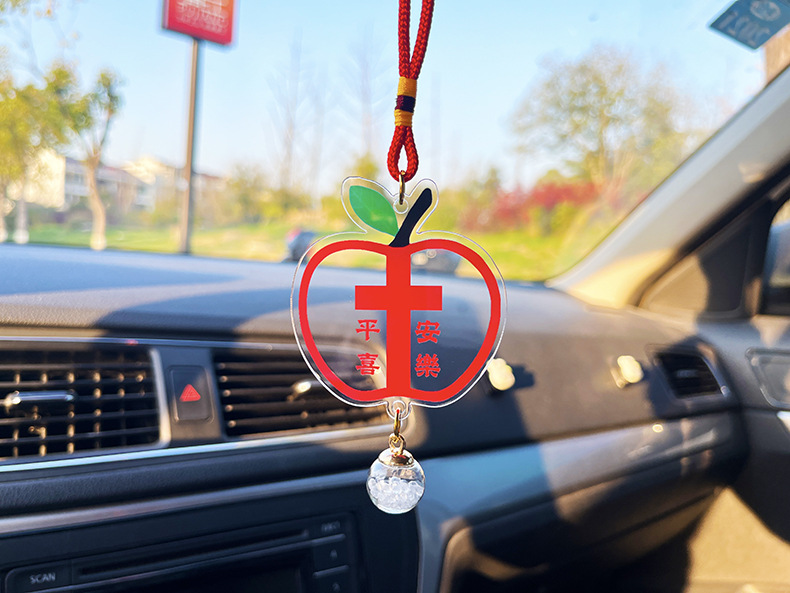 2026 New Creative Cross Car Pendant Handmade Interior Rearview Mirror Amulet Decoration