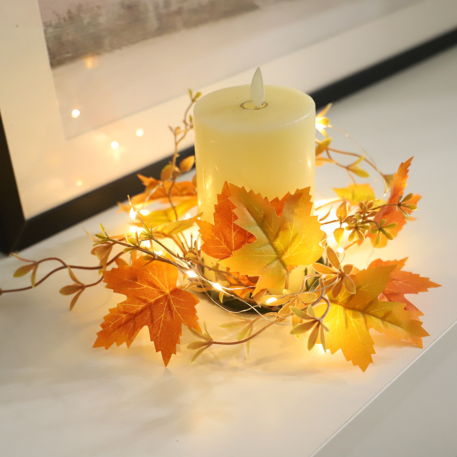 2색 단풍잎 수생 촛대 (조명 1m 개 포함)