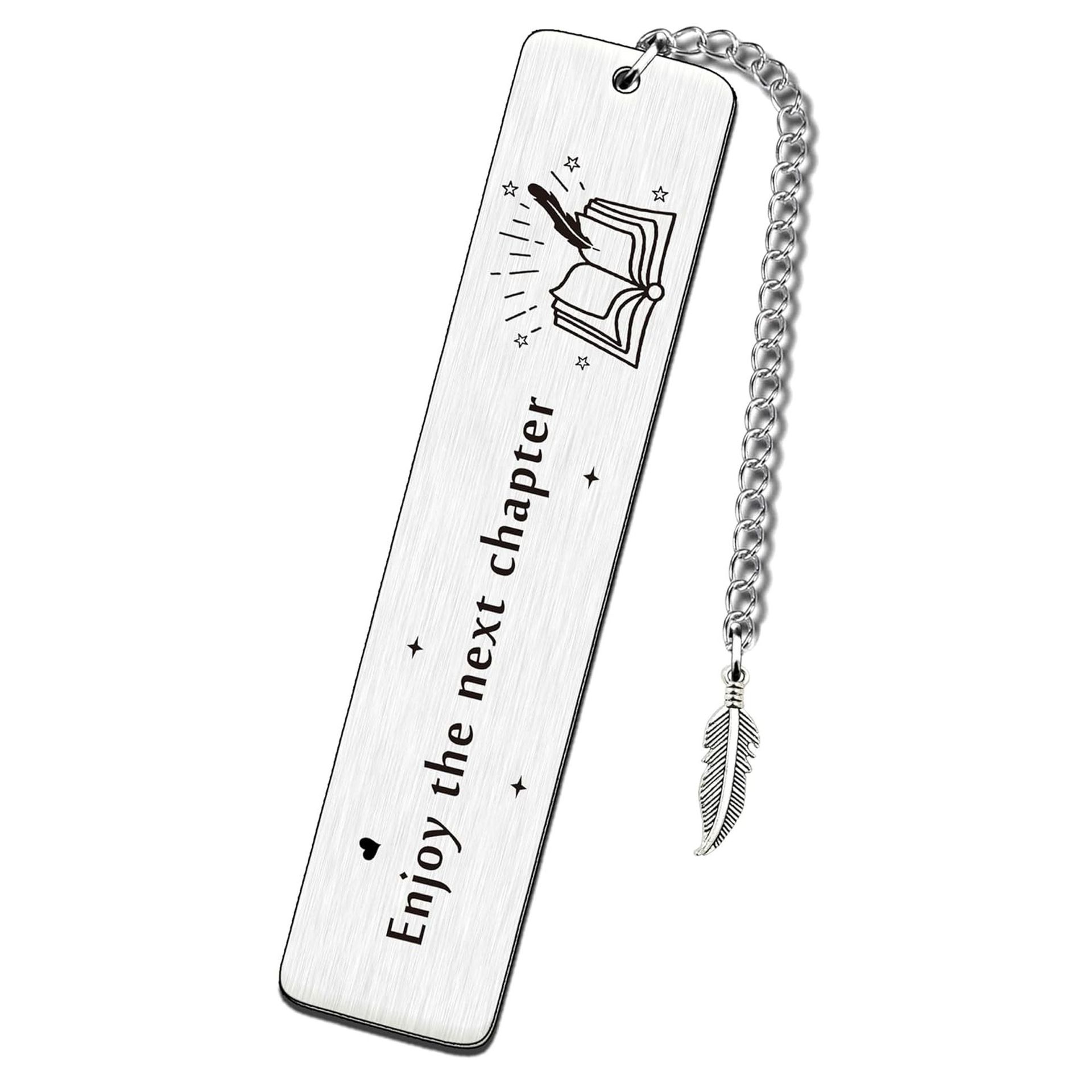 Marcadores de acero inoxidable europeos y americanos Regalos de la temporada de graduación Grabado con láser Gracias Regalos del día del maestro Libro Marcadores de metal