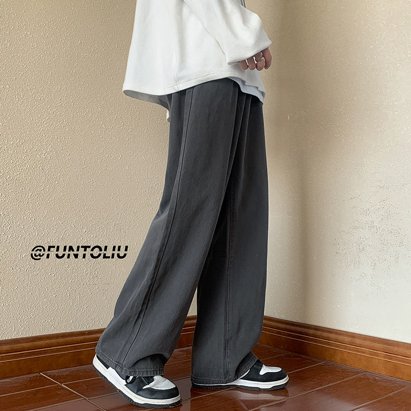 Черные ретро джинсы, брюки с небольшим дизайном,Oversize, тренд сезона