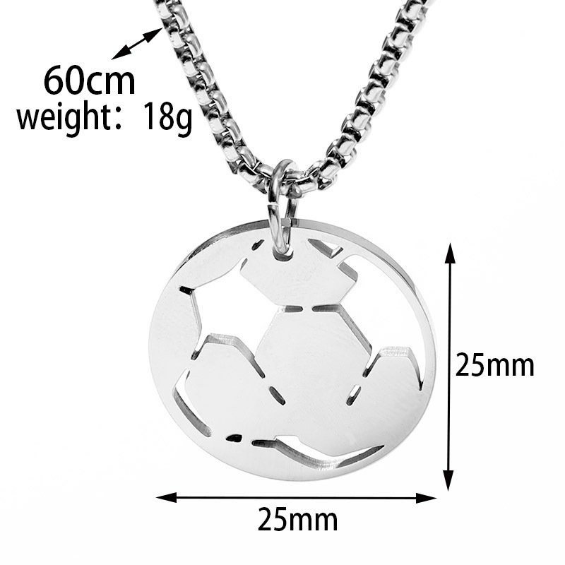 New Sports Series Stainless Steel Basketball Football Volleyball Rugby Ball Jewelry Pendant Necklace display picture 3