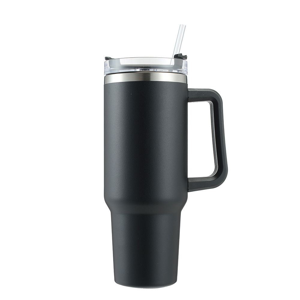 Taza térmica de acero inoxidable 304 de 40oz, vaso de coche con asa y pajita, nuevo modelo Amazon